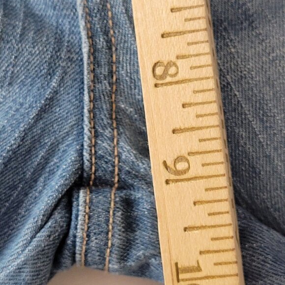 Seven7 Slim Straight Jeans Mid Rise Leg Slits Distressed 29X28 Size 4 - Picture 11 of 12